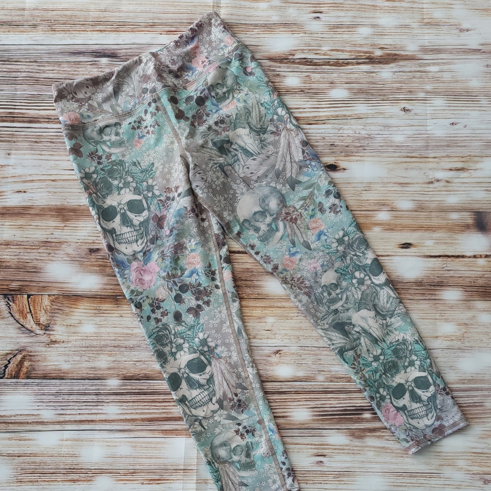 Floral Skull Print Leggings